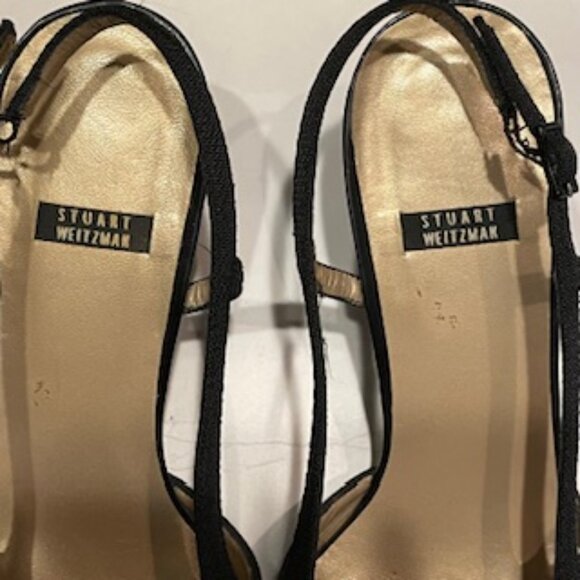 Stuart Weitzman Vintage Slingback Pumps Black Size 8.5 B - Picture 4 of 8